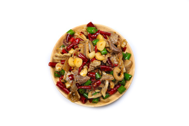 中餐美食小吃辣椒爆炒牛杂
