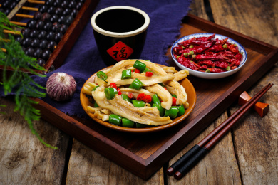 中餐美食辣炒猪肚丝