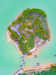 航拍中国江苏省常州溧阳天目湖景区