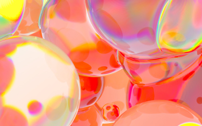 彩色透明玻璃球体 3D渲染