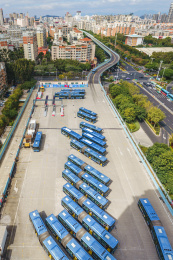 厦门城市交通运输，BRT快速公交站和高架
