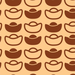 无缝的元宝背景矢量图案