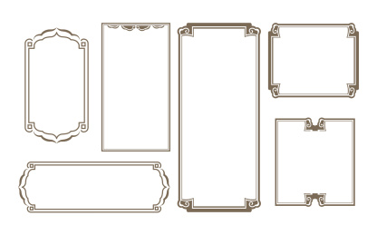 简约的传统边框图案白色背景