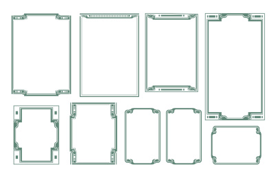 简约的传统边框图案白色背景