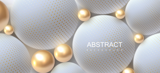 白色圆点金球横幅设计