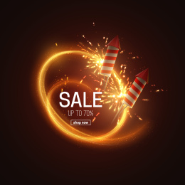 火箭爆裂购物特价红色背景设计