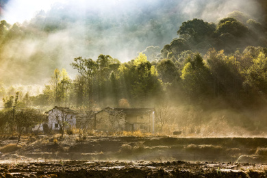 广东河源坑口村清晨