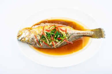 中餐菜品清蒸黄花鱼