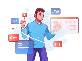 程序员在写代码矢量插画