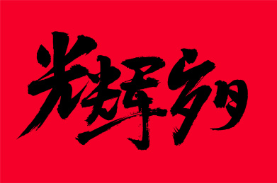 手写手书汉字书法字体光辉岁月
