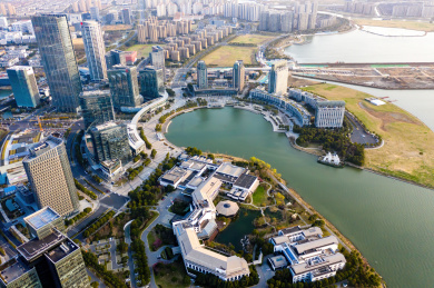 中国江苏省苏州工业园区月亮湾