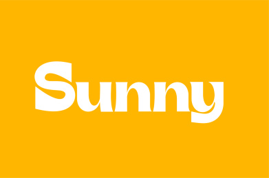 英文单词字体设计sunny晴天