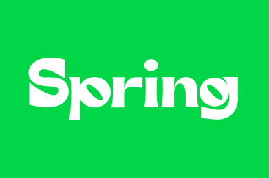 英文单词字体设计spring春天