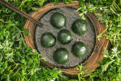 亚洲东方中国清明小吃艾草青团子