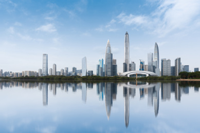 中国广东深圳白天城市风光