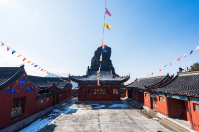 贵州铜仁梵净山冬季景观