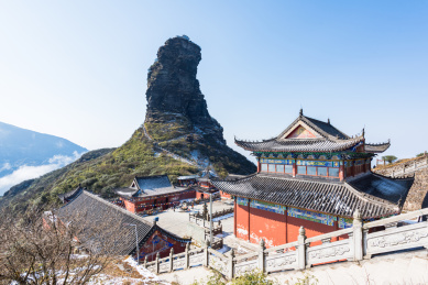贵州铜仁梵净山山顶的承恩寺