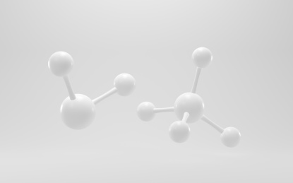 白色背景下的分子模型 3D渲染