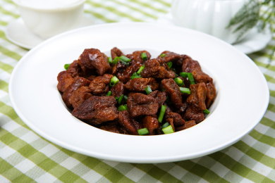 素食特色菜红烧油面筋