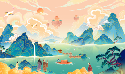 国潮山水画