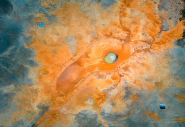 航拍青海茫崖之眼艾肯泉恶魔之眼天使之眼