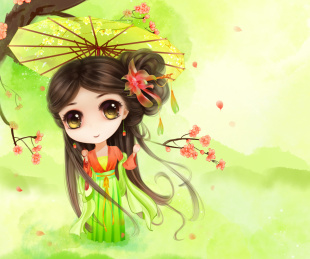 Q版打伞妹子——易水潇遥