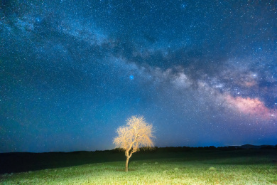 乌兰布统草原的银河