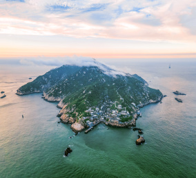 航拍浙江舟山东极群岛东福山岛