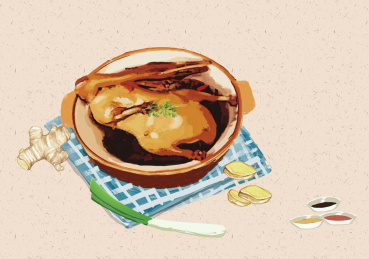 姜母鸭插画
