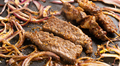 铁板香煎牛肉串