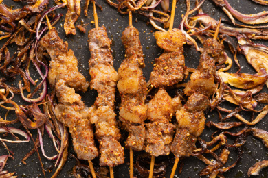 铁板香煎牛肉串
