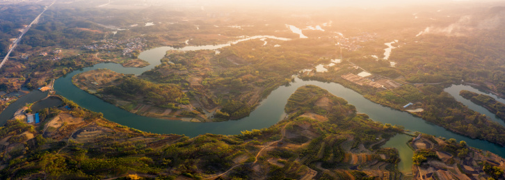 中国广西南宁市武鸣河蜿蜒流淌