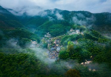 浙江丽水横岗村乡村风光
