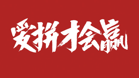 中国风书法汉字字体设计爱拼才会赢