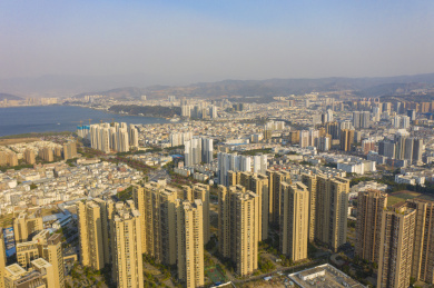 航拍云南大理市区