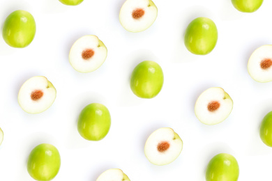 新鲜水果青枣特写白色背景