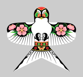 中国风燕子风筝插画