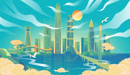 深圳城市建筑插画