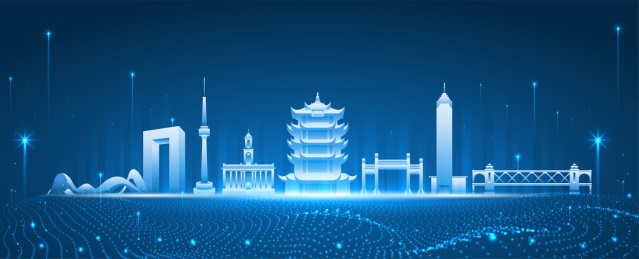 武汉建筑插画抽象矢量