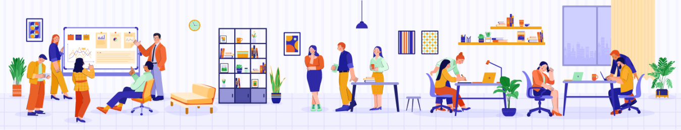 扁平化矢量办公商务人物