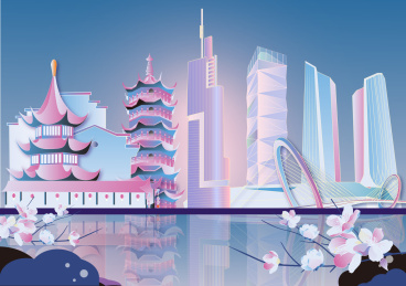 南京樱花城市地标夫子庙紫峰鸡鸣寺秦淮人家