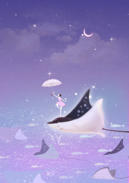 与魔鬼鱼共舞-主题插画