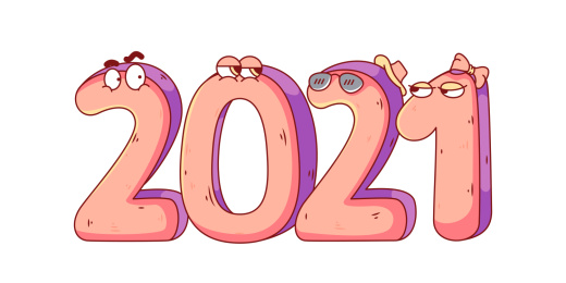 2021数字矢量扁平插画