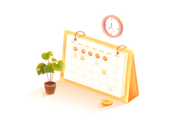 签到日历小插画