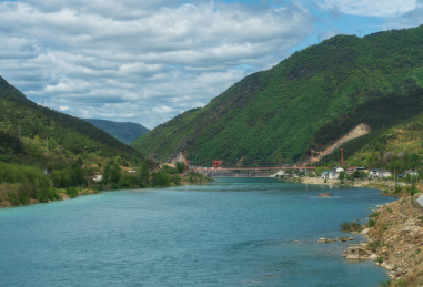 中国四川省广元市白龙江山水风光