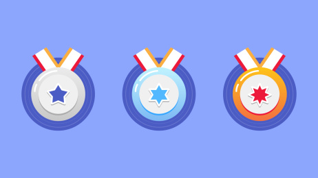 彩色三个等级徽章标志