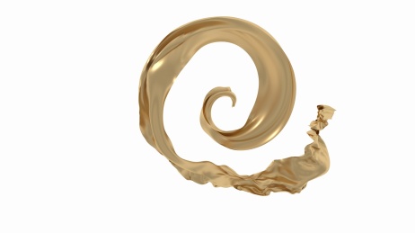 金色材质舞动的丝带