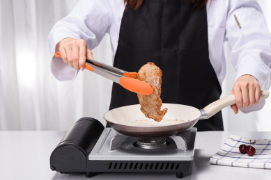 硅胶食品夹子卡式炉灶平底锅煎牛排