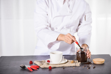 用硅胶手柄量勺泡咖啡