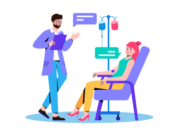 女生正在挂水矢量插画